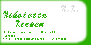 nikoletta kerpen business card